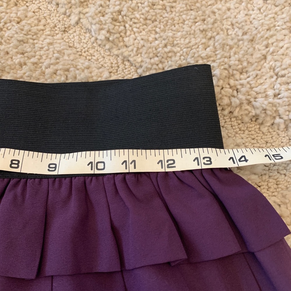 Anthropologie Purple Mini Skirt With Layered Pleats - Picture 2 of 5